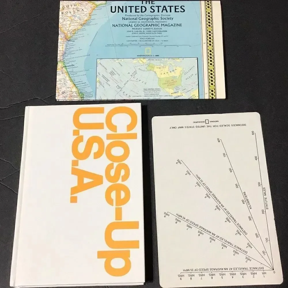 Maps vintage 1978 National Geographic close up maps and book set